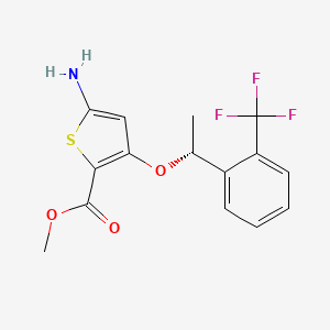 molecular formula C15H14F3NO3S B1463680 (R)-5-氨基-3-(1-(2-(三氟甲基)苯基)乙氧基)噻吩-2-甲酸甲酯 CAS No. 929039-92-9