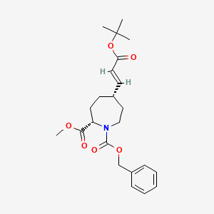 B1463681 1-Benzyl 2-methyl (2S,5S)-5-[(E)-3-(tert-butoxy)-3-oxo-1-propenyl]-1,2-azepanedicarboxylate CAS No. 1265966-60-6
