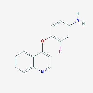 molecular formula C15H11FN2O B1463705 3-Fluoro-4-(quinolin-4-yloxy)aniline CAS No. 1308641-96-4