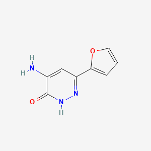 molecular formula C8H7N3O2 B1463707 4-Amino-6-(furan-2-yl)pyridazin-3-ol CAS No. 1214452-23-9