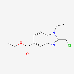 molecular formula C13H15ClN2O2 B1463710 ethyl 2-(chloromethyl)-1-ethyl-1H-1,3-benzodiazole-5-carboxylate CAS No. 1311314-67-6