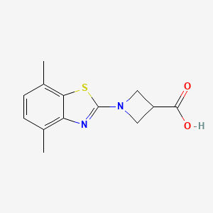 molecular formula C13H14N2O2S B1463724 1-(4,7-二甲基-1,3-苯并噻唑-2-基)氮杂环-3-羧酸 CAS No. 1283109-12-5