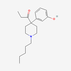 molecular formula C19H29NO2 B14637272 1-[4-(3-Hydroxyphenyl)-1-pentylpiperidin-4-YL]propan-1-one CAS No. 55078-67-6