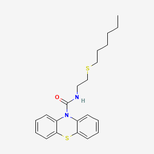 10H-Phenothiazine-10-carboxamide, N-(2-(hexylthio)ethyl)-