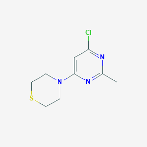 molecular formula C9H12ClN3S B1463741 4-(6-氯-2-甲基嘧啶-4-基)硫代吗啉 CAS No. 1247739-96-3