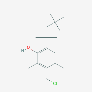 molecular formula C17H27ClO B14637420 3-(Chloromethyl)-2,4-dimethyl-6-(2,4,4-trimethylpentan-2-yl)phenol CAS No. 55698-85-6