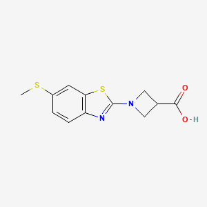 molecular formula C12H12N2O2S2 B1463753 1-[6-(Methylthio)-1,3-benzothiazol-2-yl]azetidine-3-carboxylic acid CAS No. 1283109-68-1
