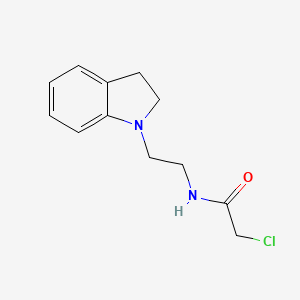 molecular formula C12H15ClN2O B1463754 2-chloro-N-[2-(2,3-dihydro-1H-indol-1-yl)ethyl]acetamide CAS No. 1311316-78-5