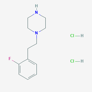 molecular formula C12H19Cl2FN2 B1463755 1-[2-(2-Fluorophenyl)ethyl]piperazine dihydrochloride CAS No. 1266694-49-8