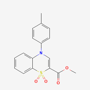 molecular formula C17H15NO4S B1463756 methyl 4-(4-methylphenyl)-4H-1,4-benzothiazine-2-carboxylate 1,1-dioxide CAS No. 1325307-50-3