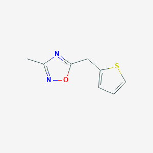 molecular formula C8H8N2OS B1463764 3-Methyl-5-(thiophen-2-ylmethyl)-1,2,4-oxadiazole CAS No. 1283109-13-6