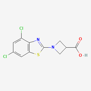 molecular formula C11H8Cl2N2O2S B1463772 1-(4,6-二氯-1,3-苯并噻唑-2-基)氮杂环丁烷-3-羧酸 CAS No. 1283108-98-4