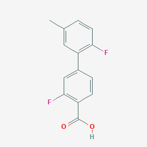 molecular formula C14H10F2O2 B1463776 2-氟-4-(2-氟-5-甲基苯基)苯甲酸 CAS No. 1183946-15-7