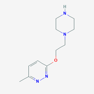 molecular formula C11H18N4O B1463777 3-甲基-6-(2-哌嗪-1-基乙氧基)嘧啶嗪 CAS No. 1286713-87-8