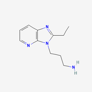 molecular formula C11H16N4 B1463778 3-(2-ethyl-3H-imidazo[4,5-b]pyridin-3-yl)propan-1-amine CAS No. 1282974-34-8
