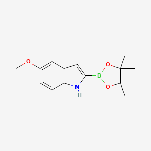 molecular formula C15H20BNO3 B1463781 5-甲氧基-2-(4,4,5,5-四甲基-1,3,2-二氧杂硼环-2-基)-1H-吲哚 CAS No. 683229-62-1