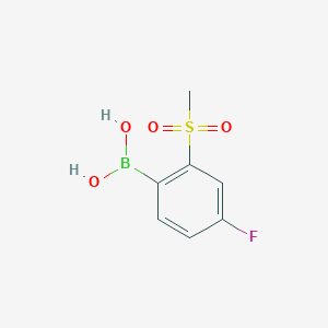 molecular formula C7H8BFO4S B1463788 4-氟-2-(甲磺基)苯硼酸 CAS No. 1402238-31-6