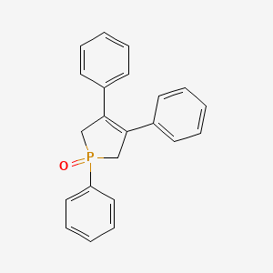 molecular formula C22H19OP B14638288 1H-Phosphole, 2,5-dihydro-1,3,4-triphenyl-, 1-oxide CAS No. 55781-96-9