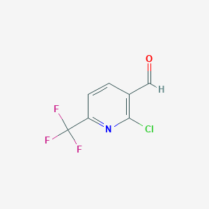 molecular formula C7H3ClF3NO B1463830 2-氯-6-(三氟甲基)烟酰醛 CAS No. 944900-06-5