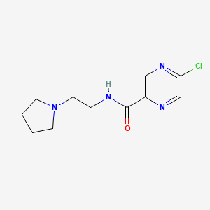 molecular formula C11H15ClN4O B1463836 5-氯-N-(2-吡咯烷-1-基乙基)吡嗪-2-甲酰胺 CAS No. 1160264-34-5