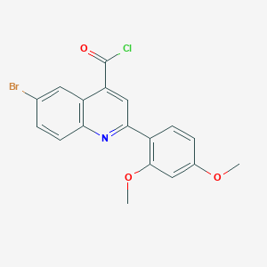 molecular formula C18H13BrClNO3 B1463837 6-溴-2-(2,4-二甲氧基苯基)喹啉-4-甲酰氯 CAS No. 1160253-05-3