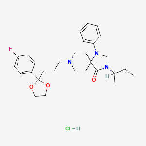 1,3,8-Triazaspiro(4.5)decan-4-one, 3-sec-butyl-8-(3-(2-(p-fluorophenyl)-1,3-dioxolan-2-yl)propyl)-1-phenyl-, hydrochloride