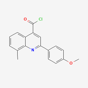 molecular formula C18H14ClNO2 B1463839 2-(4-甲氧基苯基)-8-甲基喹啉-4-甲酰氯 CAS No. 1160254-43-2