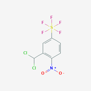 molecular formula C7H4Cl2F5NO2S B1463848 1-硝基-2-二氯甲基-4-(五氟磺酰基)苯 CAS No. 1309569-30-9
