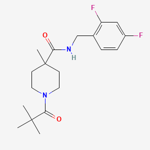 molecular formula C19H26F2N2O2 B1463859 N-(2,4-difluorobenzyl)-1-(2,2-dimethylpropanoyl)-4-methyl-4-piperidinecarboxamide CAS No. 1185019-37-7