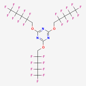 molecular formula C18H6F27N3O3 B14638609 1,3,5-Triazine, 2,4,6-tris[(2,2,3,3,4,4,5,5,5-nonafluoropentyl)oxy]- CAS No. 54862-46-3