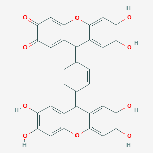 6,7-Dihydroxy-9-[4-(2,3,6,7-tetrahydroxy-9H-xanthen-9-ylidene)cyclohexa-2,5-dien-1-ylidene]-3H-xanthene-2,3(9H)-dione