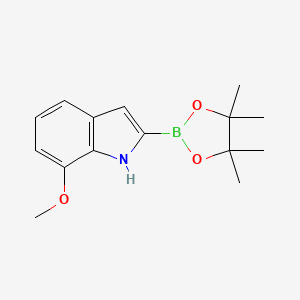 molecular formula C15H20BNO3 B1463875 7-甲氧基-2-(4,4,5,5-四甲基-1,3,2-二氧杂硼烷-2-基)-1H-吲哚 CAS No. 1072812-69-1