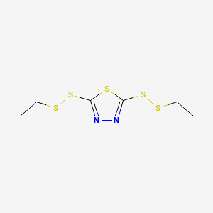 molecular formula C6H10N2S5 B14638759 2,5-Bis(ethyldisulfanyl)-1,3,4-thiadiazole CAS No. 52130-24-2