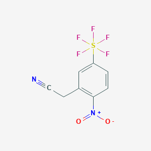 molecular formula C8H5F5N2O2S B1463888 (2-Nitro-5-(pentafluorosulfanyl)phenyl)acetonitrile CAS No. 1309569-29-6