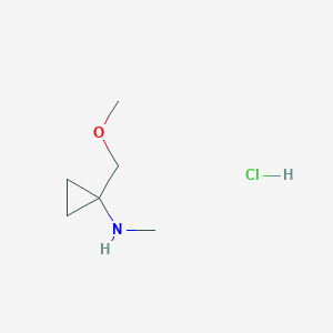 molecular formula C6H14ClNO B1463890 1-(甲氧甲基)-N-甲基环丙胺盐酸盐 CAS No. 1255717-61-3