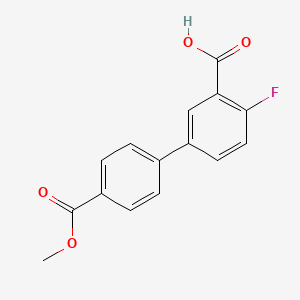 molecular formula C15H11FO4 B1463894 2-氟-5-(4-甲氧羰基苯基)苯甲酸 CAS No. 1261980-30-6