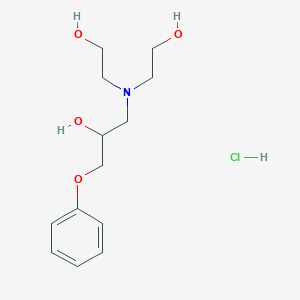 molecular formula C13H22ClNO4 B14638982 1-[Bis(2-hydroxyethyl)amino]-3-phenoxypropan-2-ol;hydrochloride CAS No. 54414-42-5