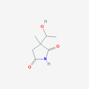 molecular formula C7H11NO3 B14639014 3-(1-Hydroxyethyl)-3-methylpyrrolidine-2,5-dione CAS No. 51895-49-9