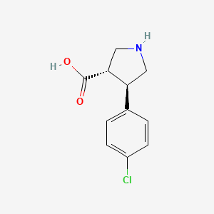 molecular formula C11H13Cl2NO2 B1463903 (3S,4R)-4-(4-chlorophenyl)pyrrolidine-3-carboxylic acid CAS No. 1047651-82-0