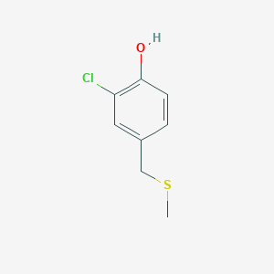 molecular formula C8H9ClOS B14639033 2-Chloro-4-[(methylsulfanyl)methyl]phenol CAS No. 54373-39-6