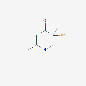 molecular formula C8H14BrNO B14639048 4-Piperidinone, 5-bromo-1,2,5-trimethyl- CAS No. 55176-37-9