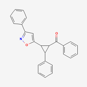 molecular formula C25H19NO2 B14639062 Methanone, phenyl[2-phenyl-3-(3-phenyl-5-isoxazolyl)cyclopropyl]- CAS No. 55241-62-8