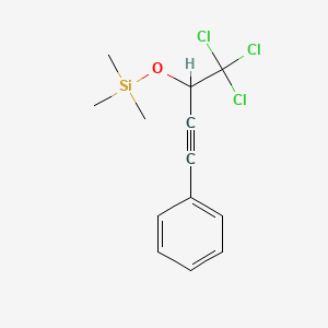 molecular formula C13H15Cl3OSi B14639069 Trimethyl[(1,1,1-trichloro-4-phenylbut-3-yn-2-yl)oxy]silane CAS No. 52137-73-2