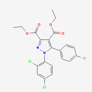 molecular formula C21H17Cl3N2O4 B1463914 5-(4-氯苯基)-1-(2,4-二氯苯基)-1H-吡唑-3,4-二甲酸二乙酯 CAS No. 1206970-22-0