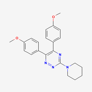 1,2,4-Triazine, 5,6-bis(4-methoxyphenyl)-3-(1-piperidinyl)-