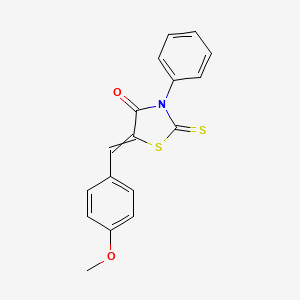 molecular formula C17H13NO2S2 B14639184 4-Thiazolidinone, 5-[(4-methoxyphenyl)methylene]-3-phenyl-2-thioxo- CAS No. 55111-70-1