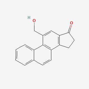 molecular formula C18H14O2 B14639191 17H-Cyclopenta(a)phenanthren-17-one, 15,16-dihydro-11-hydroxymethyl- CAS No. 55651-36-0