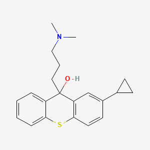 molecular formula C21H25NOS B14639194 2-Cyclopropyl-9-[3-(dimethylamino)propyl]-9H-thioxanthen-9-OL CAS No. 54997-89-6