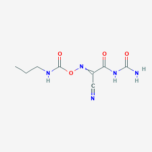 molecular formula C8H11N5O4 B14639203 N-Carbamoyl-2-cyano-2-{[(propylcarbamoyl)oxy]imino}acetamide CAS No. 55860-73-6