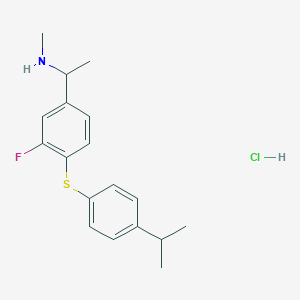 molecular formula C18H23ClFNS B1463927 [1-(3-氟-4-{[4-(丙烷-2-基)苯基]硫代}苯基)乙基](甲基)胺盐酸盐 CAS No. 1306606-19-8